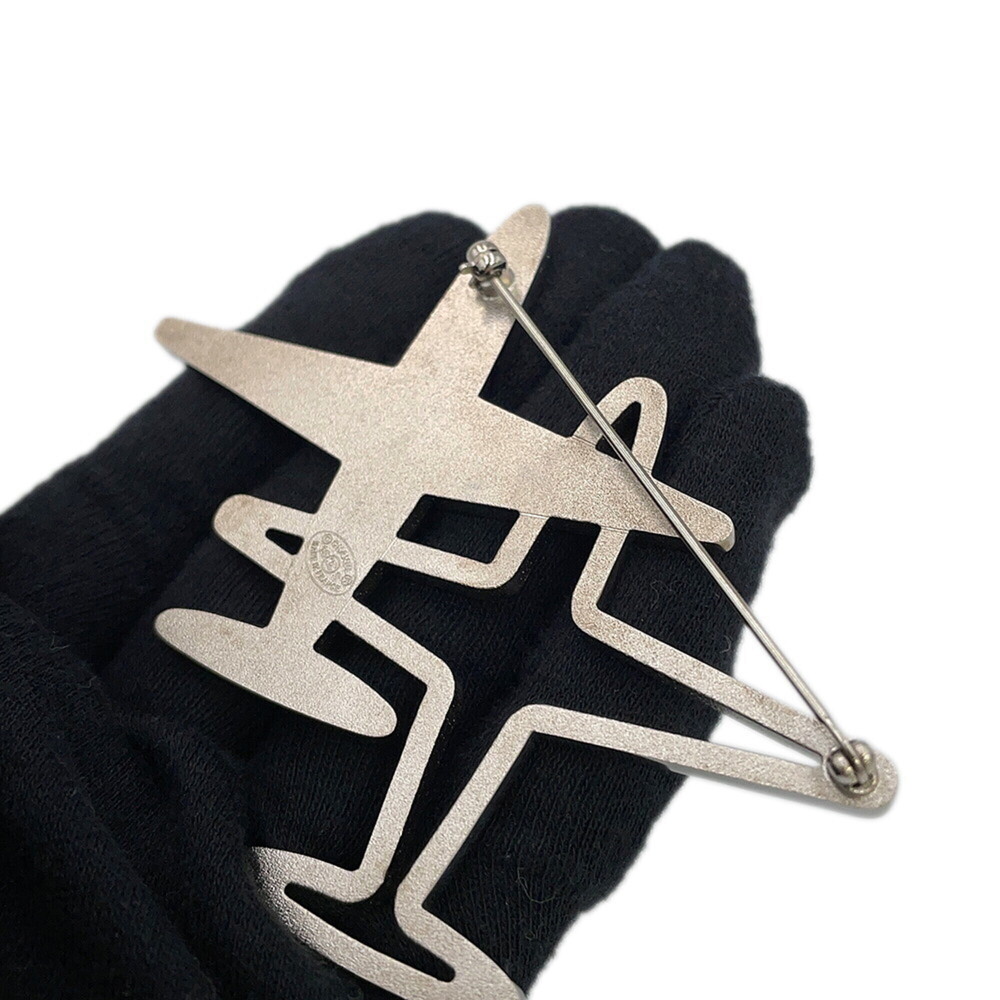 CHANEL Authentic Silver Logo Brooch - Picture 5 of 9